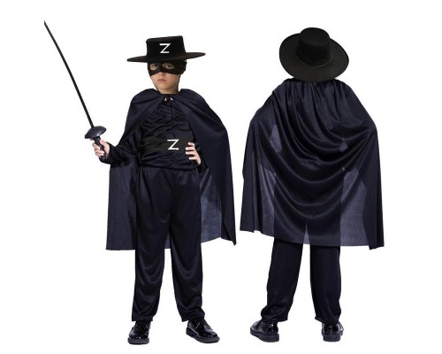 Zorro Kara şövalye Kostümü - Zorro Kostümü çocuk Boy 11-12 Yaş