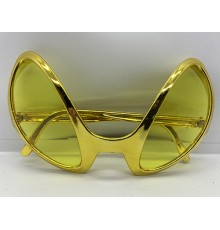 Retro Gözlük - 80 Li 90 Lı Yıllar Parti Gözlüğü Gold Renk 8x13 Cm