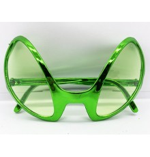 Retro Gözlük - 80 Li 90 Lı Yıllar Parti Gözlüğü Yeşil Renk 8x13 Cm