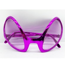 Retro Gözlük - 80 Li 90 Lı Yıllar Parti Gözlüğü Fuşya Renk 8x13 Cm