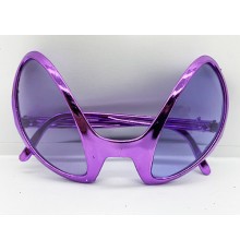 Retro Gözlük - 80 Li 90 Lı Yıllar Parti Gözlüğü Mor Renk 8x13 Cm