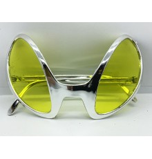 Retro Gözlük - 80 Li 90 Lı Yıllar Parti Gözlüğü Gümüş Renk 8x13 Cm