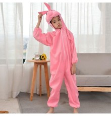 çocuk Tavşan Kostümü Pembe Renk 4-5 Yaş 100 Cm