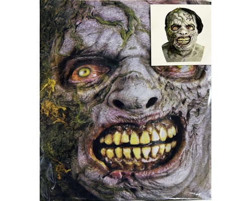 Yüze Yapışan Kafaya Tam Geçmeli Streç Korkunç Zombie Maske Bez Maske Model 16