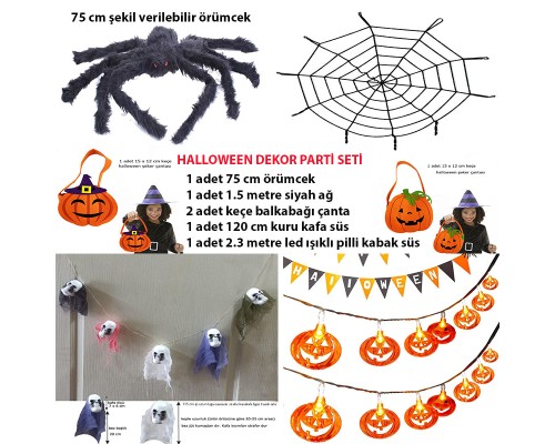 Cadılar Bayramı Halloween Dekor Seti Dekorasyon Ürünleri 6 Parça Set