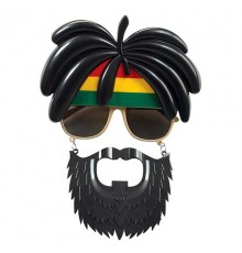 Rasta Peruklu Rasta Sakallı Bob Marley Bıyıklı Parti Gözlüğü 27x18 Cm
