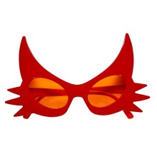 Kırmızı Renk Bıyık Tasarımlı Kedi Gözlüğü 19x11 Cm