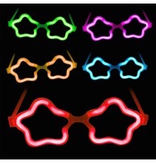 Yıldız Glow Gözlük - Yıldız şekilli Glow Stick Gözlüğü - Glow Partisi Gözlük 12 Adet