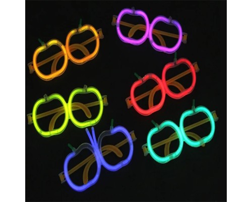 Glow Stick Elma Gözlük - Glow Partisi Gözlüğü - Glow Stick Gözlük 12 Adet