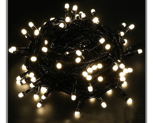 5m Boncuk Lamba Gün Işığı 8 Fonksiyon 100 Led Fişli Uzatma Kablolu Siyah Kablo