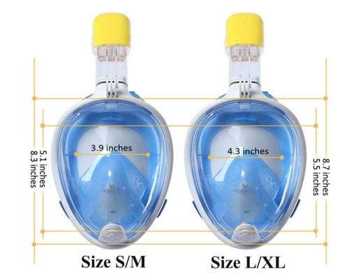 Full Face Şnorkel Dalış Maske Tam Yüz Anti-Sis ve Sızıntı S/M