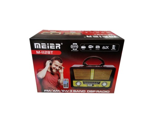 Meier M-112BT USB/SD/MP3/Bluetooth Şarjlı Nostaljik Radyo