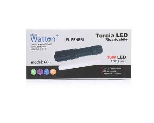 10W 2000 Lümen 4 Renk Güçlü EL Feneri Wt-605