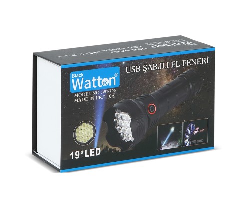 19 Led 5 Mod Geniş Açı El Feneri WT-705