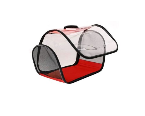 Flybag Kedi Köpek Kuş Seyahat Taşıma çantası şeffaf Omuz Askılıklı Evcil Hayan çantası Kırmızı